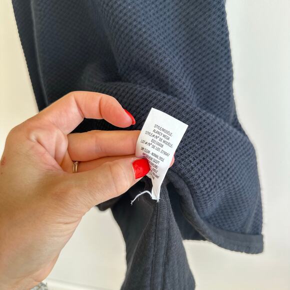 Theory Alancy Mega Waffle Knit Short Sleeve Fit and Flare Mini Dress Black S - Picture 7 of 8